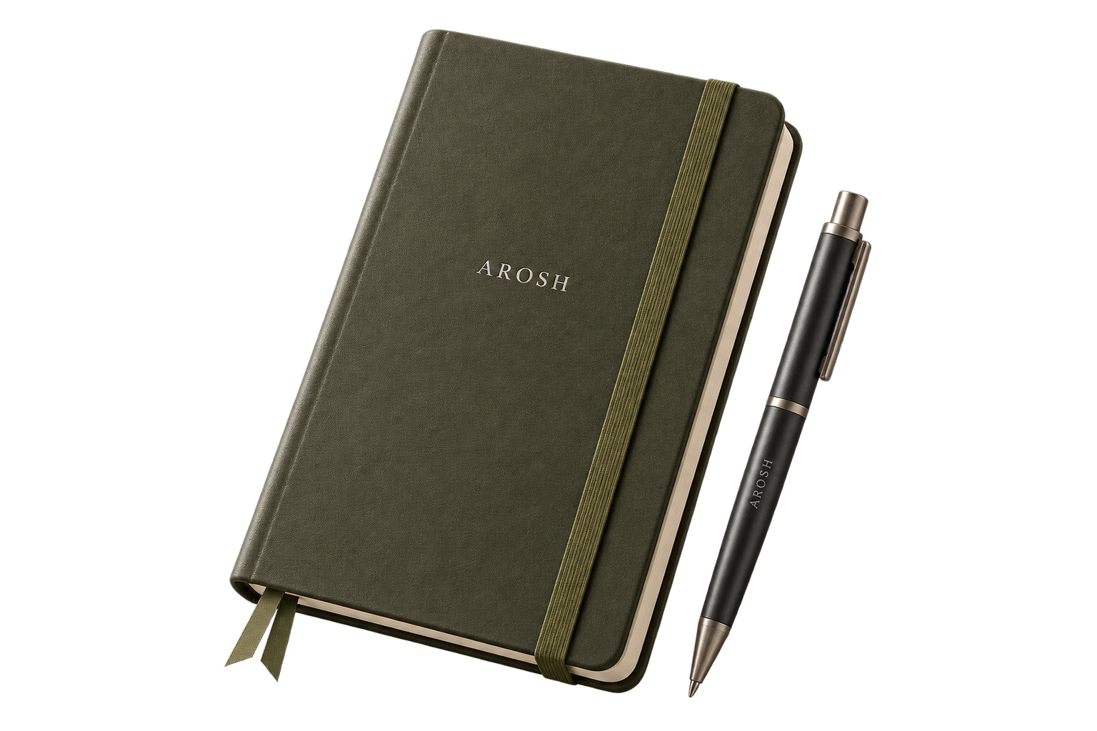 AROSH Writing Essentials notebook and pen